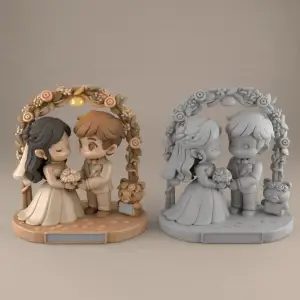 Sweet Wedding Couple Anniversary Desk Decor stl