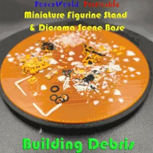 Building Debris Figure Stand and Scenic Diorama Base