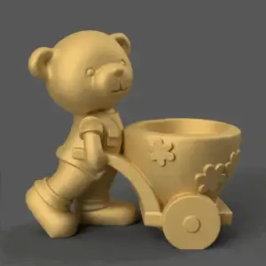 bear planter urn candy container candle holder