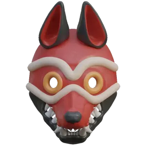 Articulated wolf mask San - Princess Mononoke (1997)