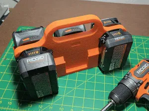 Ridgid 6 Battery Caddy - Carrier, Holder, Storage for Ridgid