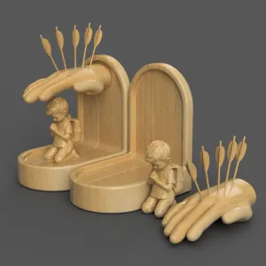 Praying Child Under Protection – 3D STL File for Decoration