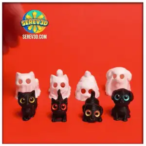 Serev3D Cat in Ghost Costume - FREE Ghost Edition Figure