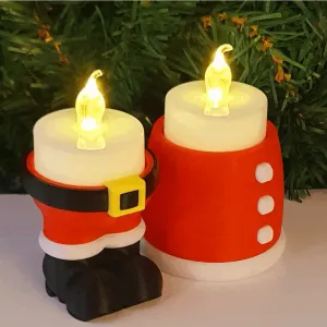Santa Claus and Mrs Claus Candle holder