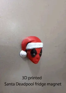 santa Deadpool fridge magnet (print in place No Supports)