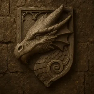 Ancient Dragon Wall Relief Stone Sculpture Style