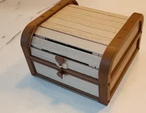 Magnificent wooden tambour chest