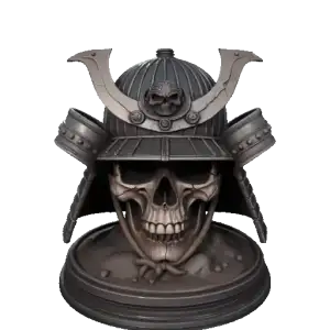 Samurai Skull with Kabuto Helmet