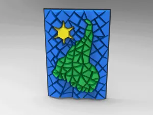 Inverted South America Wall Art – 3D Mosaic Panel