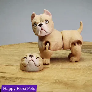 American Bully dog articulated toy by Happy Flexi Pets