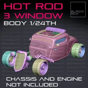 Hot Rod 3 window BODY SET - NO CHASSI - 1-24th