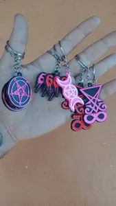 Goth Tripple Goddes 666 Satanic Keychains LUCIFER pack