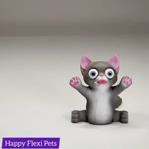Ghost cat and scared one - print in place flexi pet toys