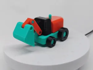 Cute version excavator assembly toy decoration