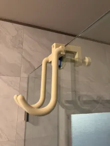 universal adjustable clamp shower hook - will not damage!