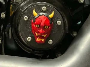 Oni Mask 3D-Printed Timing Cover Harley-Davidson
