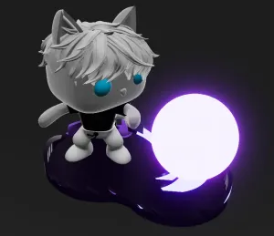 Satoru Gojo Cat Funko Pop ( Easy to Print )