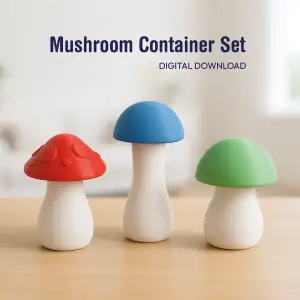 Mushroom Storage Boxes, 3 Containers Set, Mini Box Models