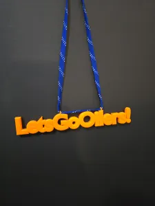 "Lets Go Oilers!" Necklace