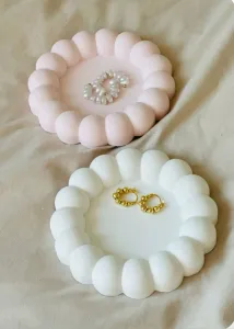 Round Bubble Trinket Tray  Jesmonite Coaster Dish  Home Deco