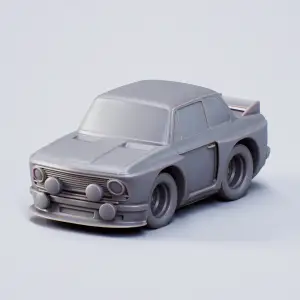 Alpina racing car Bmw 1600 Chibi - With wheels and trunk