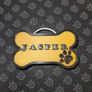 Bone Dog Tag with full size keyring insert
