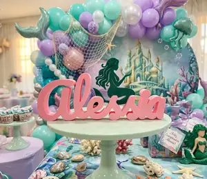 🧜‍♀️ Mermaid Silhouette Name Sign: Under the Sea Decor