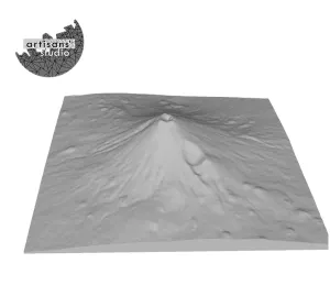 Mount Fuji STL File - 3D Topographic Model