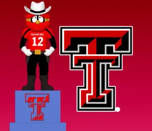 NCAA - TEXAS TECH RED RAIDERS FOOTBALL MASCOT STATUE - 3D PR