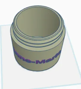 Anne-Marie cilinder container with lid and circel opening on
