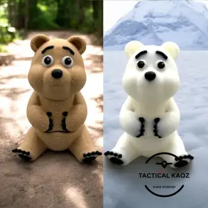 Flexy Bear Duo - Articulating Bears - Brown Bear, Polar Bear