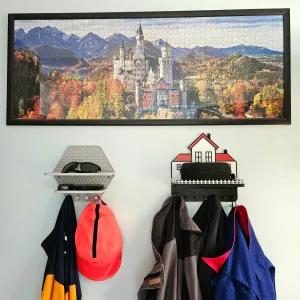 Modern wall shelf with hooks