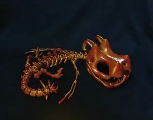Phone stand- articulated skeleton dragon