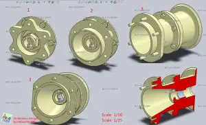 Tiger Tank for 10 flange styles for road wheels.(STL-35-16)