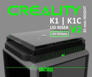 CREALITY K1|K1C|K1SE - LID RISER V2 [LED] [35mm height]