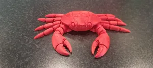 Articulated crab print-in-place flexi fidget toy