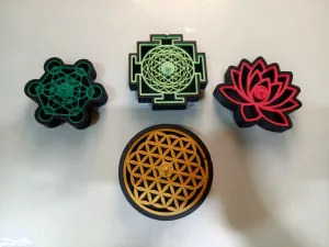 Collection of Modular Incense Holders with Sacred Geometry