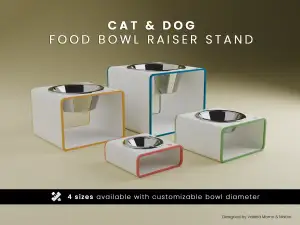 Cat and Dog Food Bowl Raiser Stand
