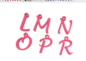 NAME KEYCHAIN LETTER L TO R