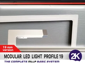 The Modular LED Light Profile, MLLP 19 for LED light strips