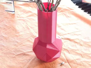 Curved faceted vase