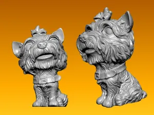 Little Yorkie dog- 3D print