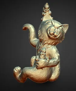 cat pot hanging with gnomes