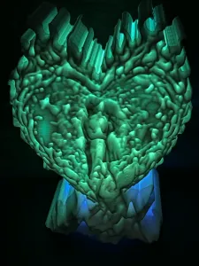 Flaming heart light up