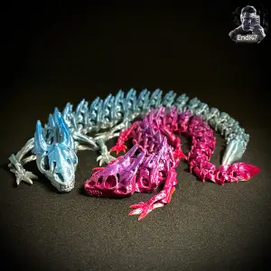 Skeleton Dragon - Articulated - Print in Place - No Supports