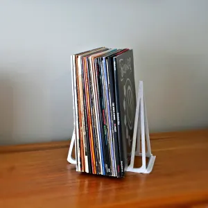 Vinyl Record Stand with 'Now Playing' Shelf