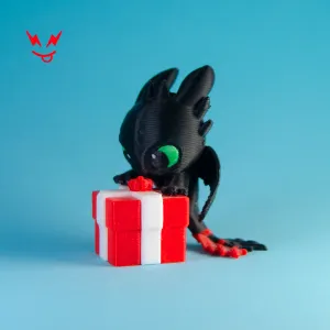 Chimuelo | Desdentao | Toothless con Regalo - Llavero y Figu