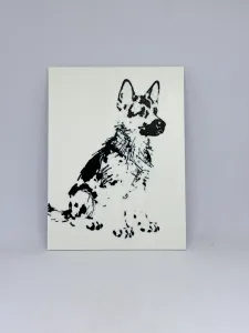 水墨牧羊犬