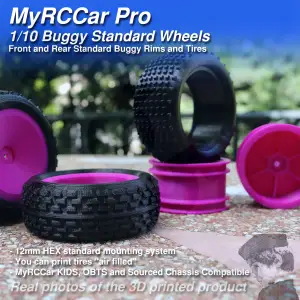 MyRCCar Buggy Wheels 1/10 RC Car Rims and Tires for RC Buggy