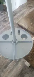 Beach Umbrella tray phones and 2 drinks